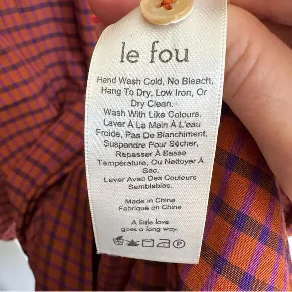 Aritzia Wilfted Le Fou Sachi Gingham Check Babydoll Mini Dress - Picture 11 of 12